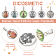 Dicosmétique 24 pièces 6 couleurs hamsa main motif pendentifs en verre GLAA-DC0001-01-4