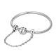TINYSAND 925 Sterling Silver Tinysand Safety Chain European Bracelets TS-BS002-S-21-1
