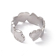 304 anello per polsino aperto a cuore in acciaio inossidabile da donna RJEW-C045-15P-3