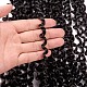 水波合成編組  長い巻き毛のドレッドヘアの拡張  低温耐熱繊維  ブラック  18インチ（45.7cm） OHAR-G005-16A-5