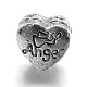 Large Hole Heart Alloy Glass Rhinestone European Beads MPDL-L013-04-3