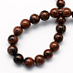 Acajou naturel perles rondes obsidienne brins G-S163-6mm-2