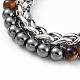 Unisex Stretch Bracelet and Chain Bracelet Jewelry Sets BJEW-JB04780-4