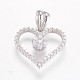 925 Sterling Silver Micro Pave Cubic Zirconia Pendants STER-F044-08P-1