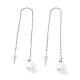 Lunga catena con orecchini pendenti con perle di plastica EJEW-A067-11P-1