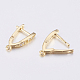 Brass Micro Pave Cubic Zirconia Hoop Earring Findings with Latch Back Closure ZIRC-K075-30G-3