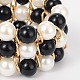 Trois brins de perles abs bracelets extensibles X-BJEW-A104-02A-2