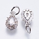 Brass Micro Pave Cubic Zirconia Charms RB-I077-15P-RS-2