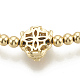 Bracelets avec perles en laiton tressé ZIRC-T006-21G-01-3