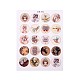 Diy scrapbooking Kronkorken Anhänger der modernen Mädchen Muster Design nicht haftende Papieraufkleber collage sheets für klare flache runde Glascabochons AJEW-L022-03-1