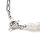 Collar y pulsera de perlas barrocas naturales con 304 cadena de clip de acero inoxidable SJEW-JS01262-14
