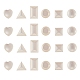 オペーク樹脂カボション  イヤリングパーツアクセサリーのDIY  混合図形  ホワイト  30個/箱 RESI-CJ0001-122-1