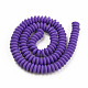 手作り樹脂粘土ビーズ連売り  フラットラウンド  紫色のメディア  8.5~9x3.5mm  穴：1.6mm  約112個/連  15.75インチ〜16.14インチ（40~41cm） CLAY-N008-064-A14-2