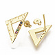 Brass Micro Pave Colorful Cubic Zirconia Stud Earrings EJEW-S208-036-2