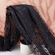 スパンコールスタームーン模様刺繍ポリエステルメッシュ生地  DIY縫製ドレス用  ブラック  125~130x0.1cm DIY-WH0530-45C-4