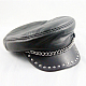 Punk Leather Twisted Chain Caps AJEW-O018-02-3
