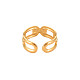 Ионное покрытие (ip) 304 полое открытое манжетное кольцо из нержавеющей стали для женщин RJEW-S405-223G-2