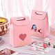 Nbeads 20Pcs 2 Style Rectangle Paper Bags with Handle and Clear Heart Shape Display Window CON-NB0001-90-2