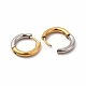 Двухцветные серьги-кольца Huggie из нержавеющей стали 304 для женщин EJEW-C011-07A-2