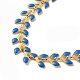 Enamel Ear of Wheat Link Chains Bracelet BJEW-P271-02G-3