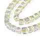 Electroplate Transparent Glass Beads Strands EGLA-N002-28-C03-3