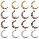 Pandahall elite 40 piezas 4 colores aleación de estilo tibetano ahuecado luna encantos colgante para collar pulsera joyería diy fabricación artesanal TIBE-PH0004-73-1