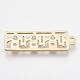 滑らかな表面の合金ペンダント  漢字の長方形  マットゴールドカラー  28x8.5x1.5mm  穴：1.6mm PALLOY-S117-117-3