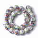 Perlas de vidrio de imitación perlas impresas y pintadas con spray X-GLAA-S047-06C-03-2