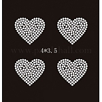 Rhinestone hotfix con brillo (adhesivo termofusible en la parte posterior), accesorios de vestuario, corazón, cristal, 40x35mm