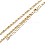 Laiton colliers corde chaîne, Plaqué longue durée, véritable 18k plaqué or, 15.94 pouce (40.5 cm)