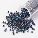 Perles de rocaille toho japon, 15/0 import rouleau en verre opaque rocailles, bleu acier, 1.5x1mm, Trou: 0.5mm