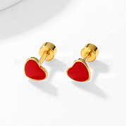 Серьга-гвоздик в форме сердца из нержавеющей стали NR5432-02