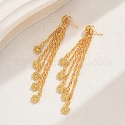 Серьги-гвоздики с кисточками из латуни MD9290-7