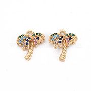 Brass Micro Pave Colorful Cubic Zirconia Charms KK-S356-469-NF