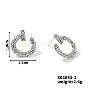 Модные серьги-гвоздики из меди и циркония для женщин JL0244-1