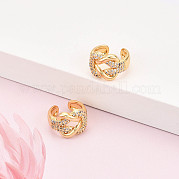 Латунные серьги-манжеты из прозрачного кубического циркония KK-T074-31G