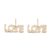 Женские серьги-гвоздики из сплава Word Love EJEW-H309-13KCG