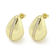 Серьги-гвоздики из латуни с цирконием EJEW-Q799-02D-G
