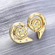 Серьги-гвоздики из циркония EJEW-H158-07B-G