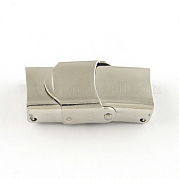 Smooth Surface 201 Stainless Steel Watch Band Clasps STAS-R063-63