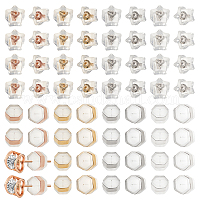 Wholesale 142Pcs 8 Style Brass & Silicone Earring Nuts 