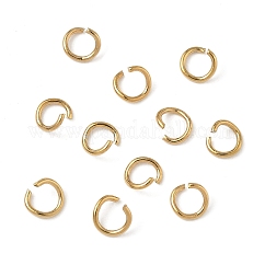 Anneaux ouverts en acier inoxydable 304, ronde, placage ionique (ip), véritable 18k plaqué or, 5x0.8mm, 20 jauge, diamètre intérieur: 3.5 mm