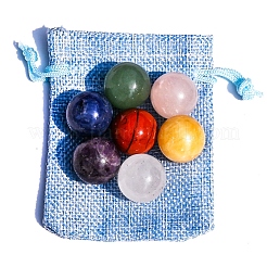 7 stücke natürliche chakra runde stein set natürliche quarz kristall rot jaspis rose quarz citrin aventurin lapis lazuli amethyst&nbsp;PW-WGA0B4B-01