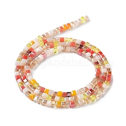 Brins de perles de verre de galvanoplastie de couleur dégradée&nbsp;X-GLAA-E042-05-B01