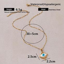 Collane vintage da donna con ciondolo a forma di occhio di Allah in acciaio inossidabile 304 smaltato.&nbsp;XZ3178