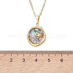 Collier pour femme avec pendentif en nacre d'ormeau naturelle (3 pièce&nbsp;NJEW-JN05953