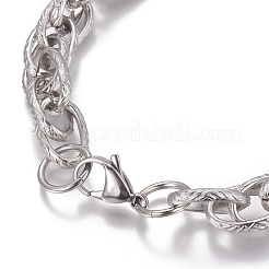Bracciali a catena in corda di acciaio inossidabile 304 anti-appannamento&nbsp;BJEW-I274-09S