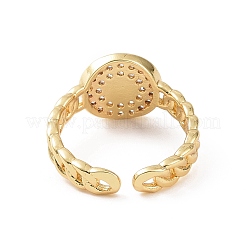 Offene Ringe aus echtem 18 Karat vergoldetem Messing mit Mikropavé-Zirkonia&nbsp;RJEW-J017-VC280