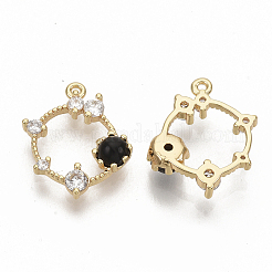 Colgantes de Latón Cubic Zirconia&nbsp;KK-T050-04G-01-NF