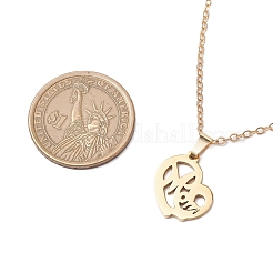 Collier pendentif en acier inoxydable 304 pour la fête des mères&nbsp;NJEW-TA00194-01